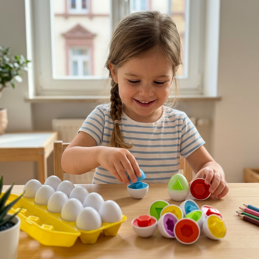 Montessori-Eier mit Formen und Farben