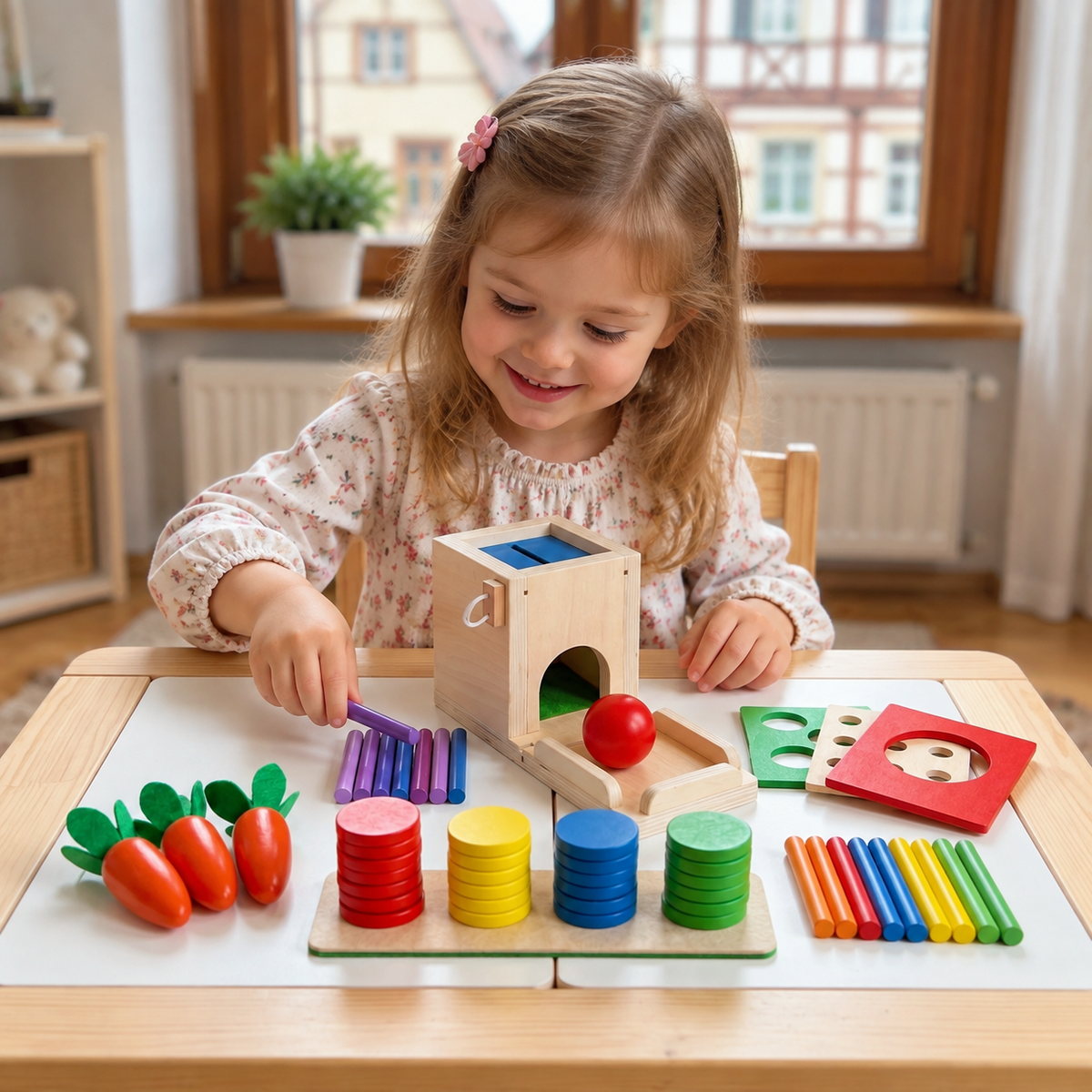 5-in-1 Montessori-Lernspielzeug-Set aus Holz
