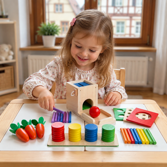 5-in-1 Montessori-Lernspielzeug-Set aus Holz