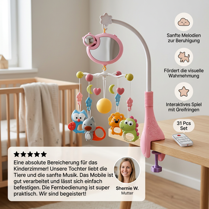 Musikalisches Babybett-Mobile mit Rasselspielzeug