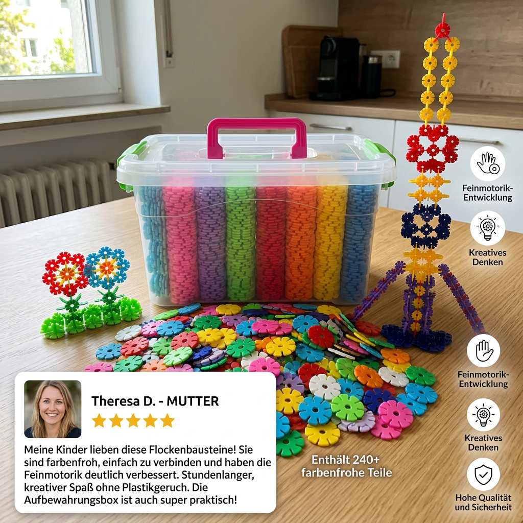 Schneeflockenförmige Montessori-Bausteine