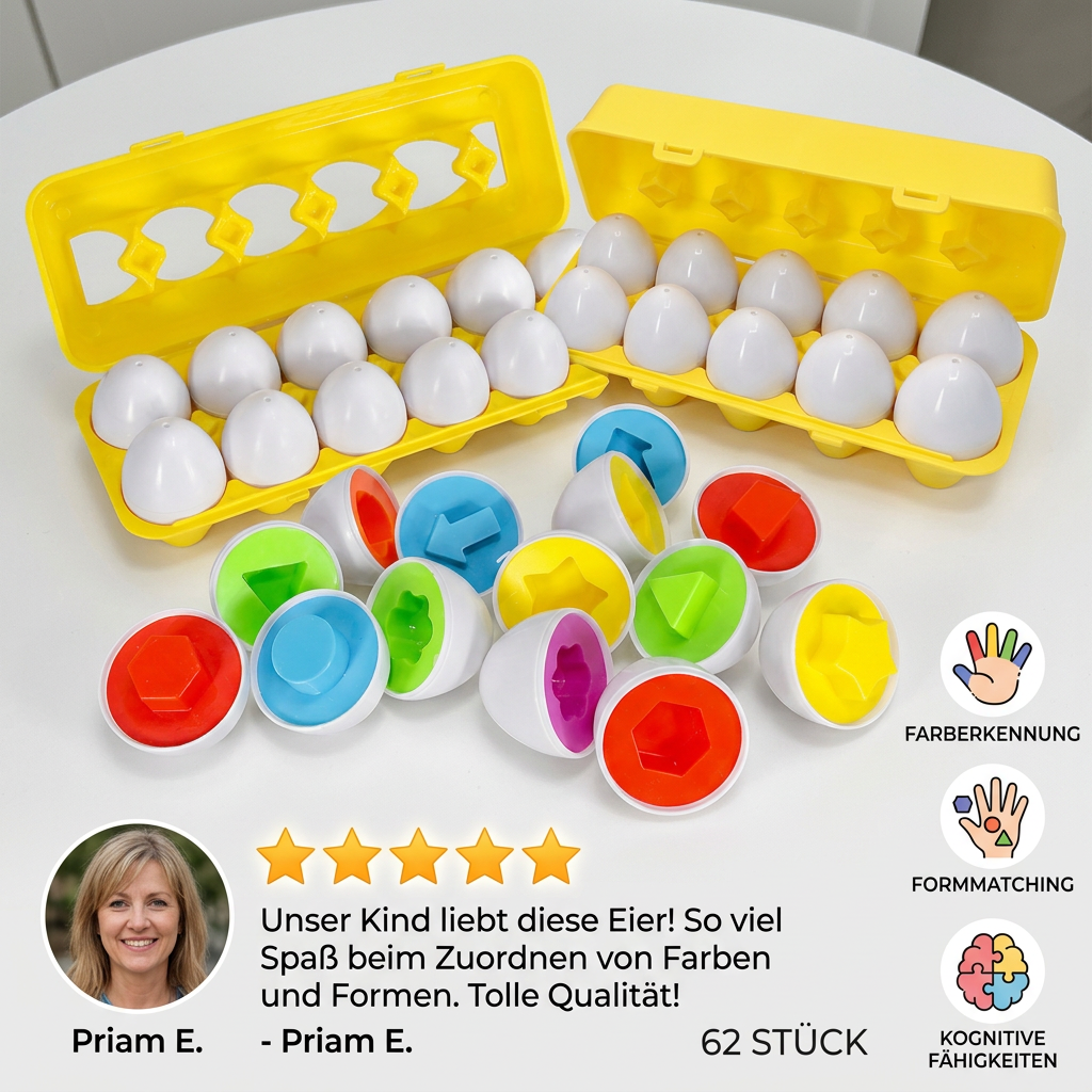 Montessori-Eier mit Formen und Farben