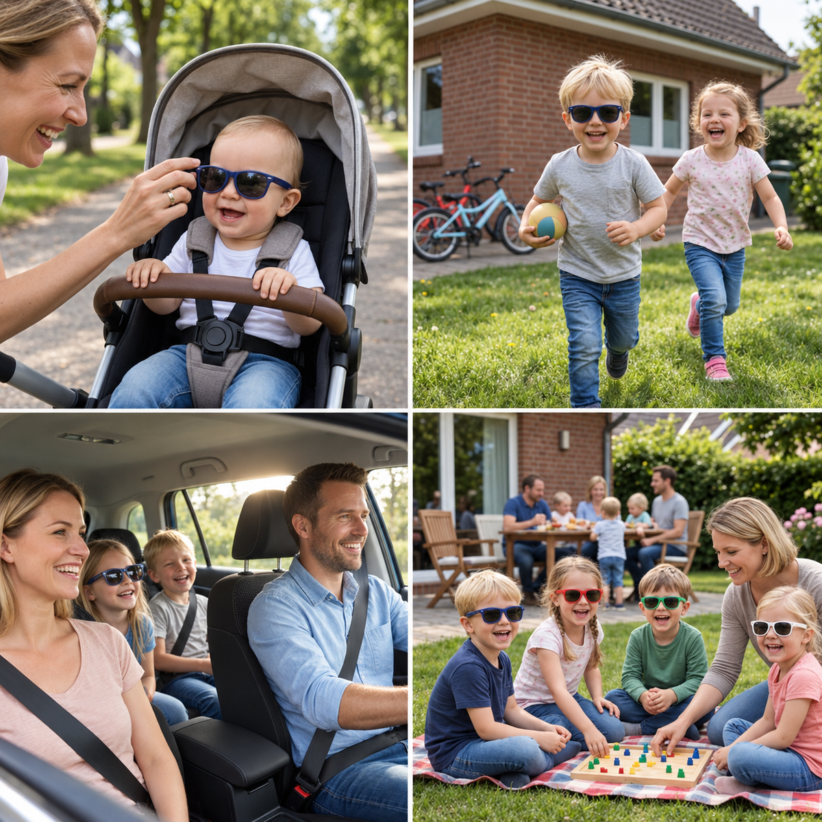 Flexible Kinder-Sonnenbrille mit bruchsicherem Gestell
