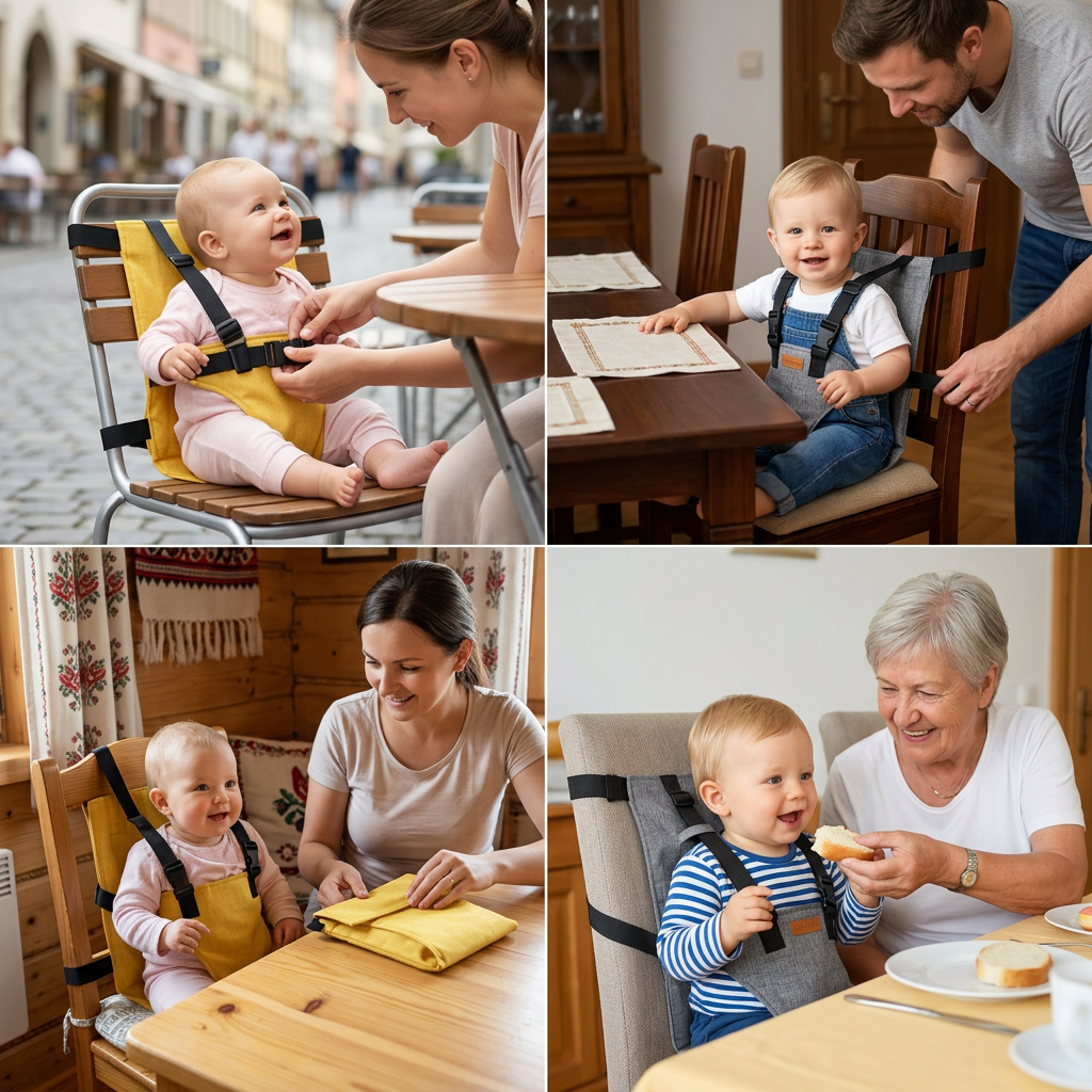Tragbarer Reise-Sicherheitsgurt mit Babysitzfunktion