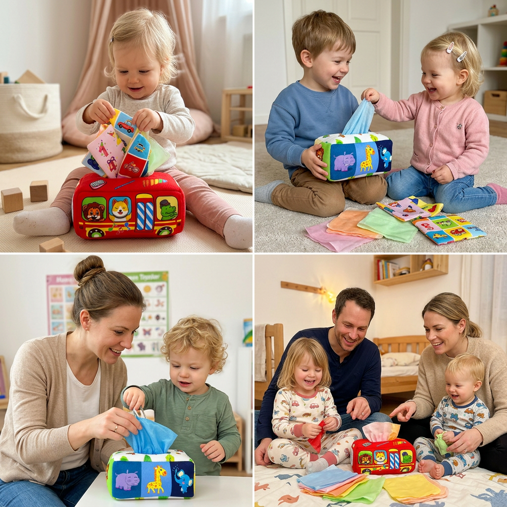 Magische Taschentuchbox – Spielzeug für kleine Hände