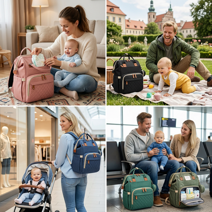 Multifunktionaler Baby-Wickelrucksack mit Schlafplatz