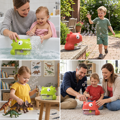 Dinosaurier-Seifenblasenmaschine als Badespielzeug