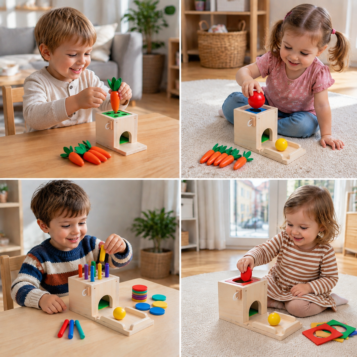 5-in-1 Montessori-Lernspielzeug-Set aus Holz