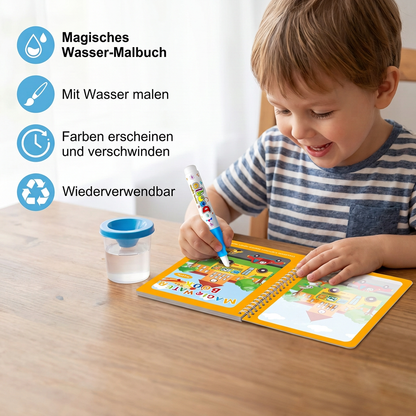 Magisches selbstlöschendes Wassermalbuch-Set für Kinder mit Wasserpinsel