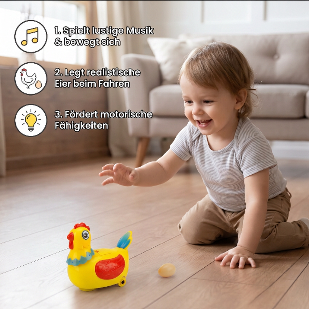 Musik-Huhn mit Eierlegefunktion – Lustiges Spielzeug für Kinder