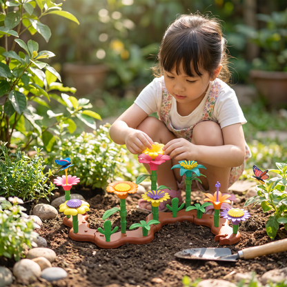 Blumen-Garten Steckspiel für Kinder – Kreatives Pflanz & Lernspielzeug für kleine Gärtnerinnen und Gärtner