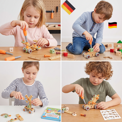Kinder Werkzeug-Set zum Schrauben & Bauen – Lernspiel mit Zubehör
