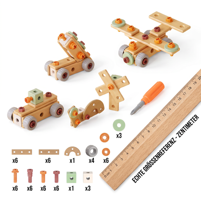 Kinder Werkzeug-Set zum Schrauben & Bauen – Lernspiel mit Zubehör