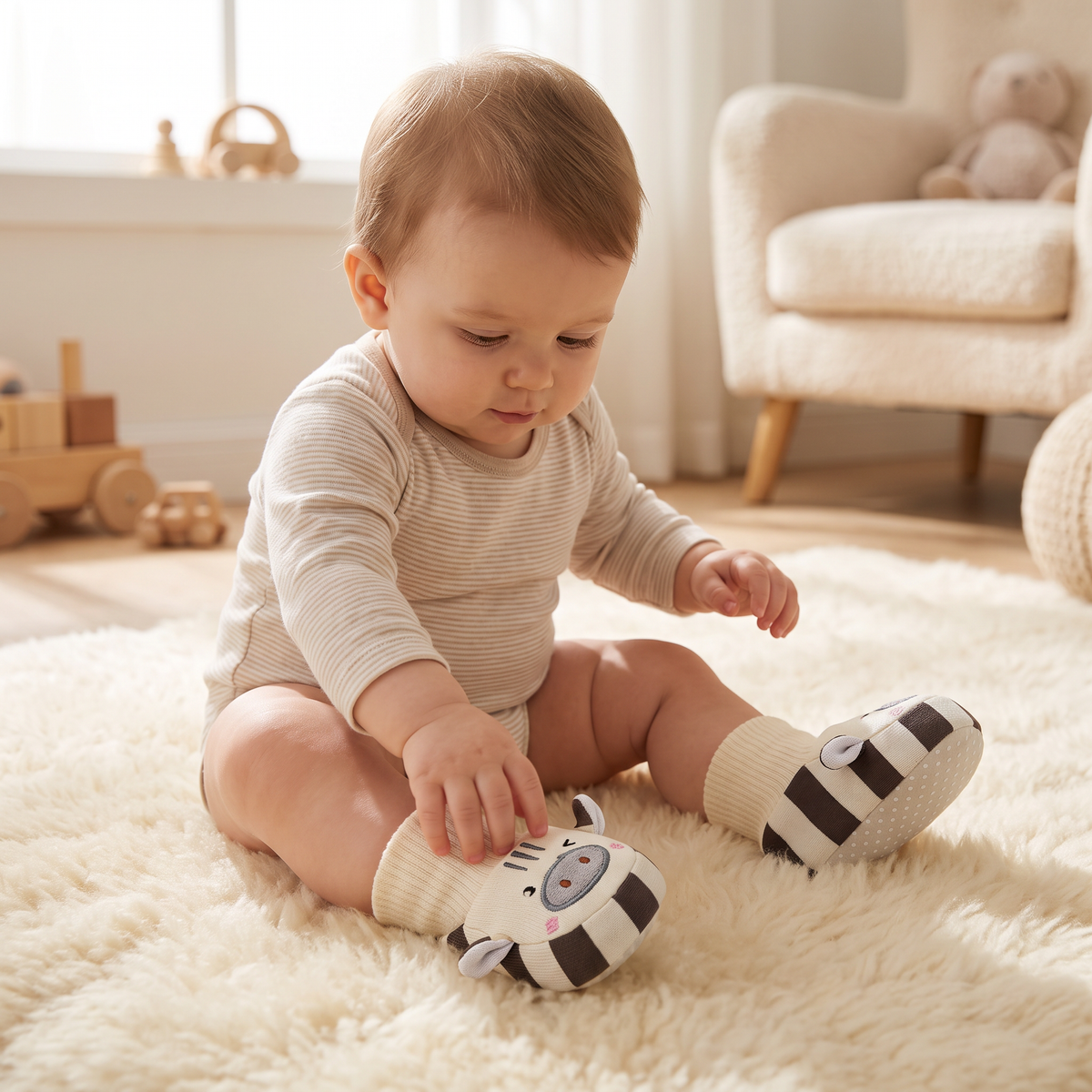 Kuschelweiche Baby-Socken-Schuhe – Warm, Rutschfest & Bequem
