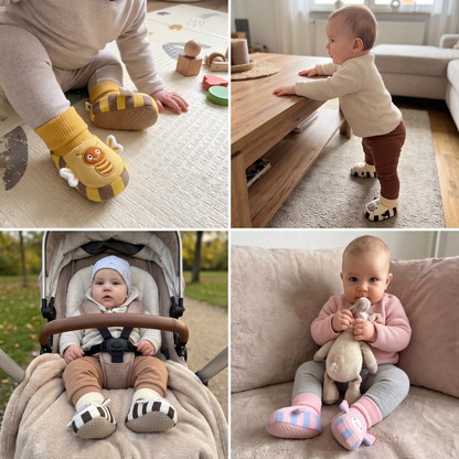 Kuschelweiche Baby-Socken-Schuhe – Warm, Rutschfest & Bequem