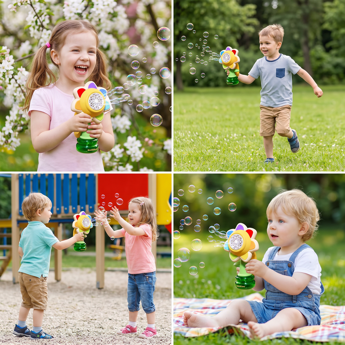 Kopf wackelnde Seifenblasen-Blume – Lustiges Kinderspielzeug