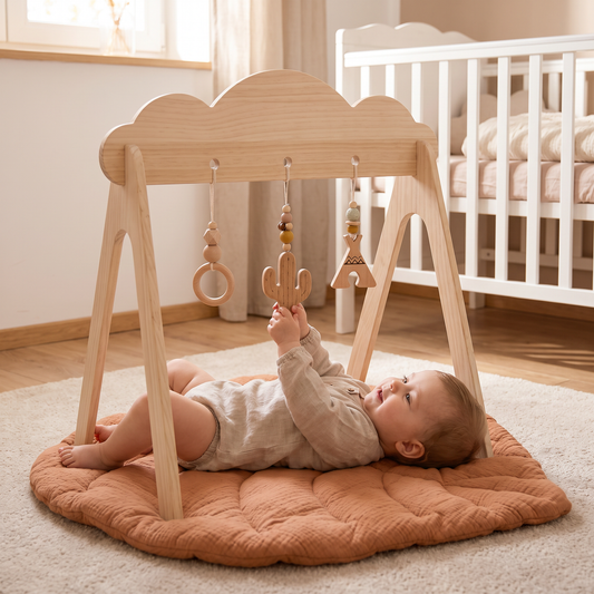 Premium-Holzspielmatte für Babys