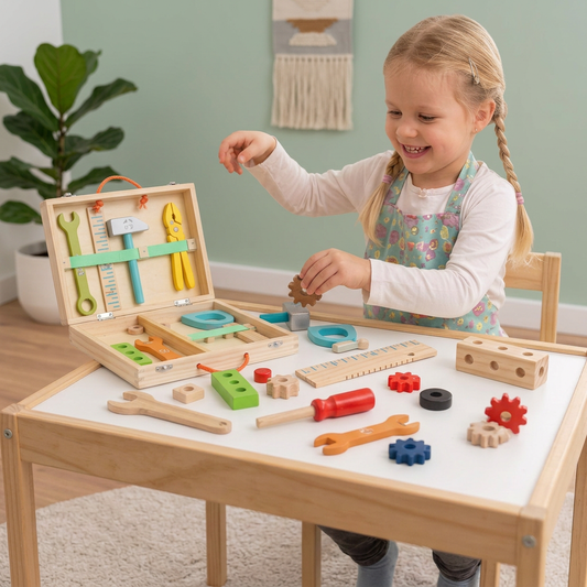 TinyCrafter – Montessori-Holzwerkzeug-Set