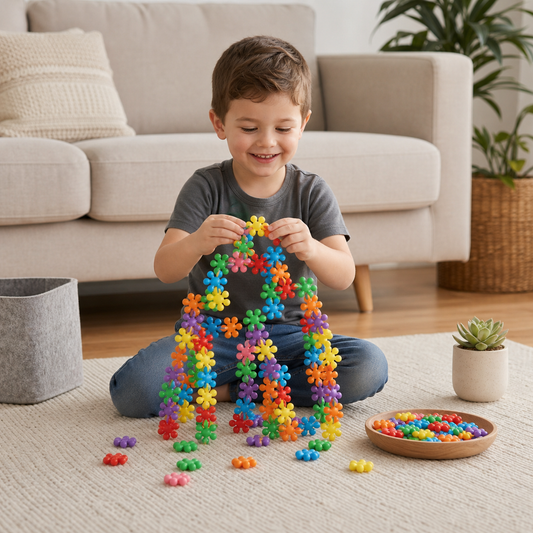 Montessori-Schneeflocken-Bausteine