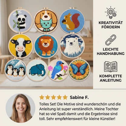 DIY Stanzstick-Nadel Stickset – Anfänger Set mit Schönen Motiven