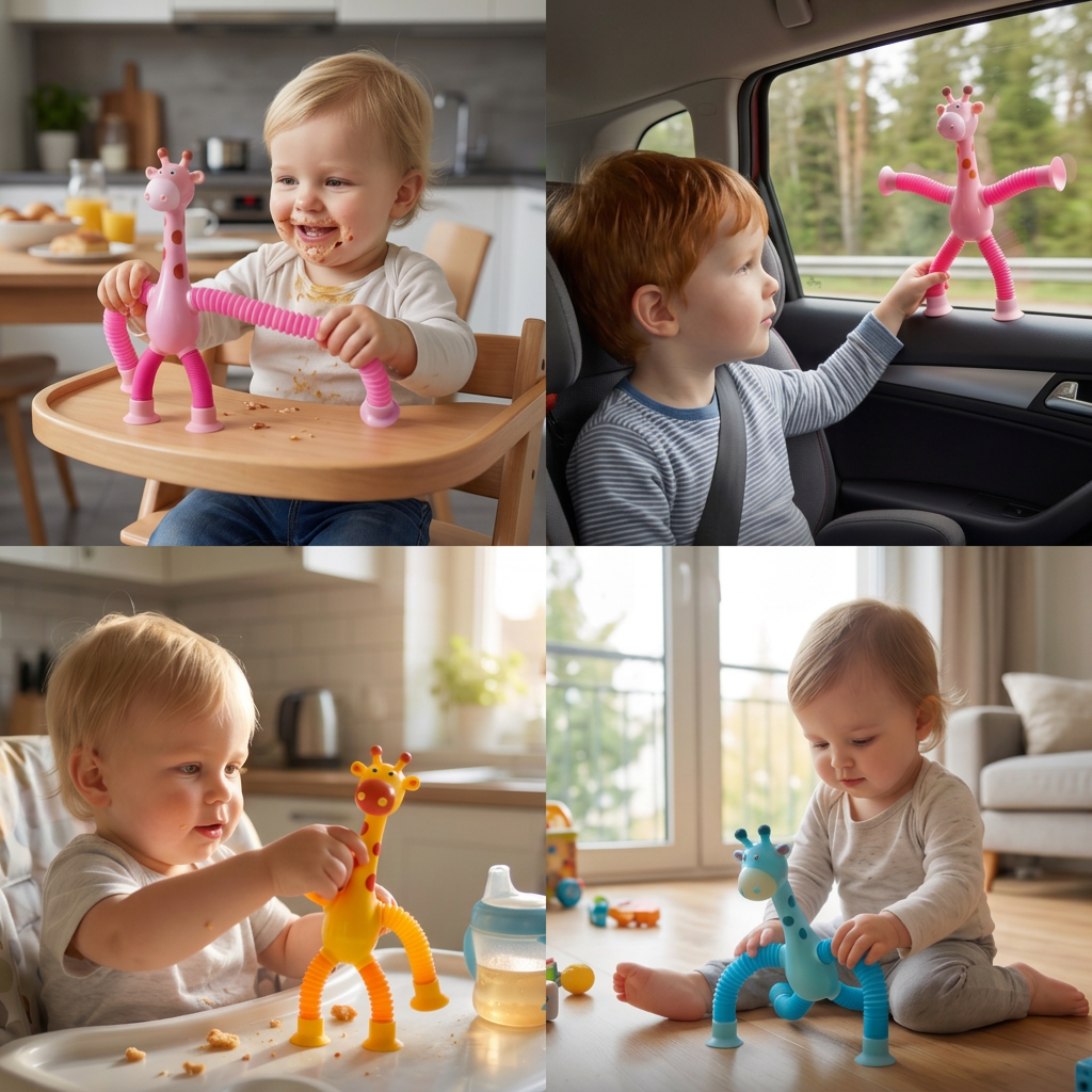 Giraffen-Spielzeug mit Saugnäpfen für Kinder