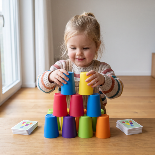 Montessori-Becherstapelspiel