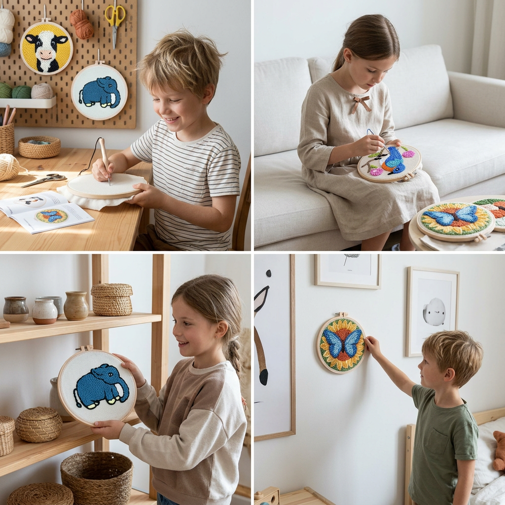 DIY Stanzstick-Nadel Stickset – Anfänger Set mit Schönen Motiven