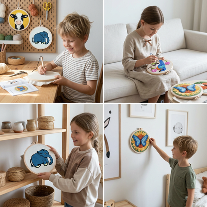 DIY Stanzstick-Nadel Stickset – Anfänger Set mit Schönen Motiven