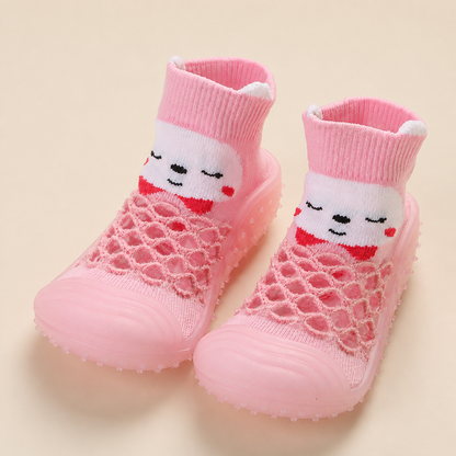 Barfuß-Sockenschuhe für Babys mit Tiermotiven