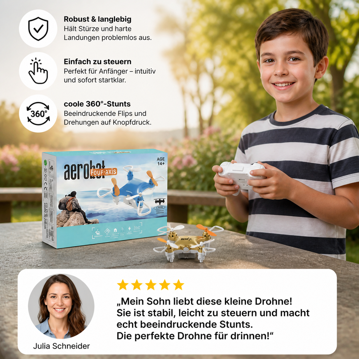 Mini-Drohne – ferngesteuerter Stunt-Flieger für Kinder