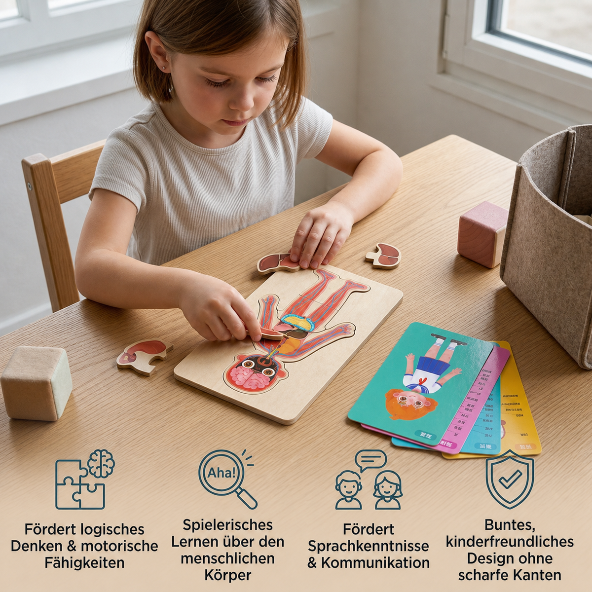 Holz Körper-Puzzle für Kinder – Anatomie spielerisch lernen
