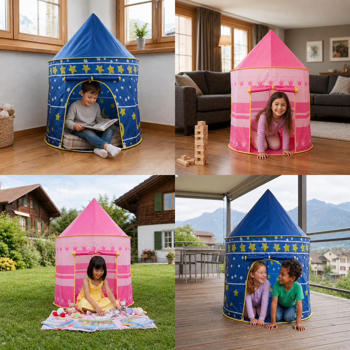 Outdoor & Indoor Sternenhimmel Kinder-Spielzelt – Magisches Schloss für kleine Abenteurer