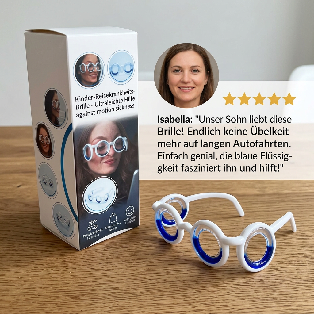 Kinder-Reisekrankheits-Brille – Ultraleichte Hilfe gegen Übelkeit auf Reisen