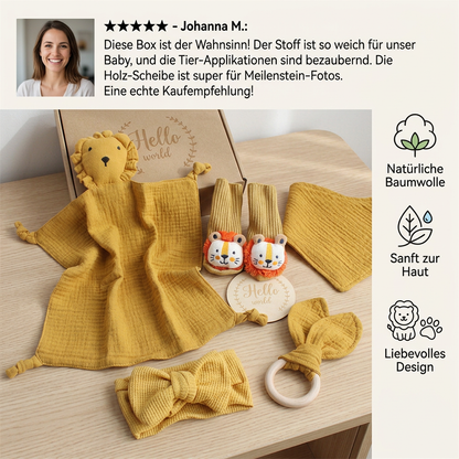 6-Teiliges Neugeborenen Geschenkbox Set  – Baby Erstausstattung