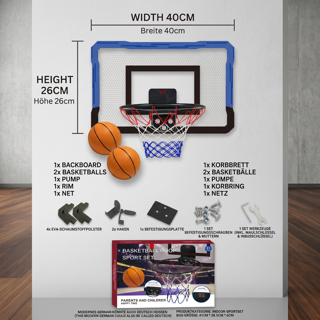 Mini Basketballkorb für Kinder – Wand- & Türkorb Set für Zuhause