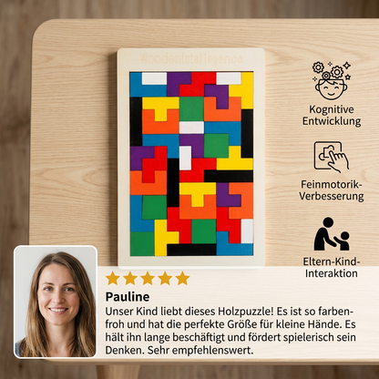Pädagogisches Holz-Tangram-Puzzle – Buntes Montessori-Lernspielzeug für Kinder