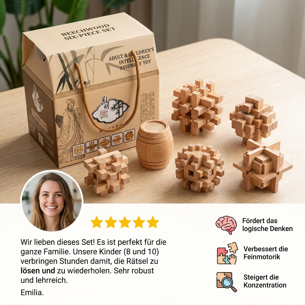 Montessori 3D-Holz-Geduldsspiel – Lernspielzeug für die frühe Förderung