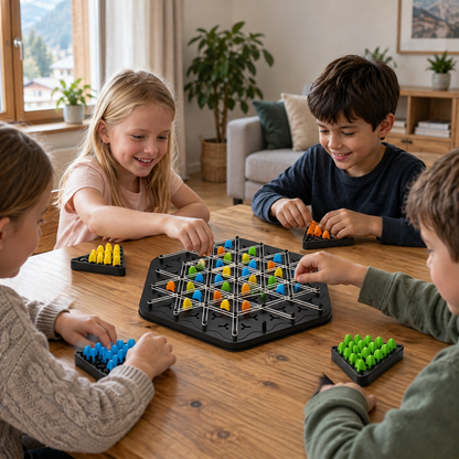 Rubber band triangle cAGummiband-Dreiecksspiel – Strategisches Familienspiel für Groß und Kleinhess family game