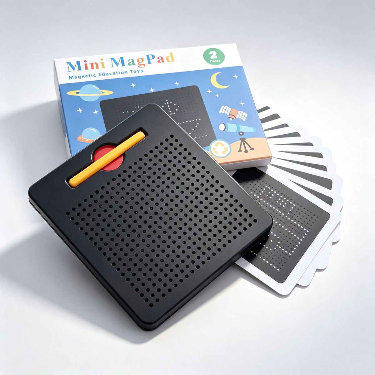 2-in-1 Magnetische Schreib- & Zeichentafel mit aufsteckbaren Formen für Kinder