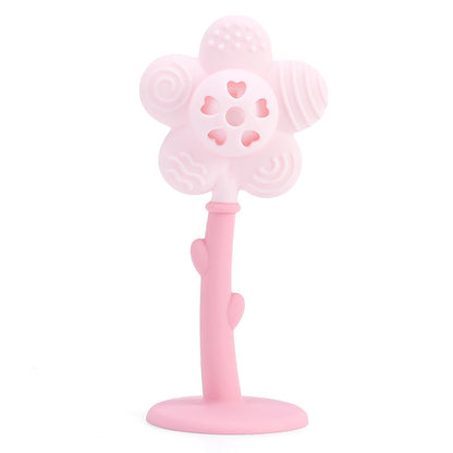 2-in-1 Sonnenblumen-Beißring & Rassel für Babys mit Saugnapfbasis