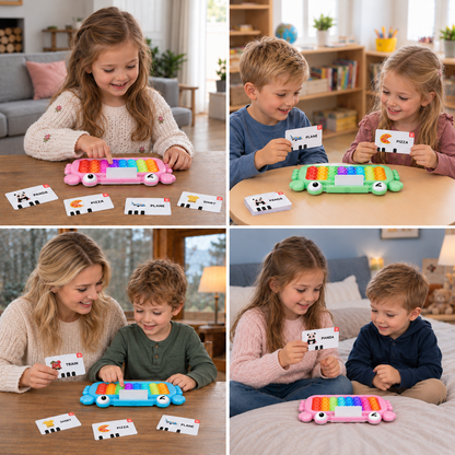 Interaktives sprechendes Lernkarten-Tablet mit Pop-It-Tastatur, Buchstabier- & Phonetikspielen