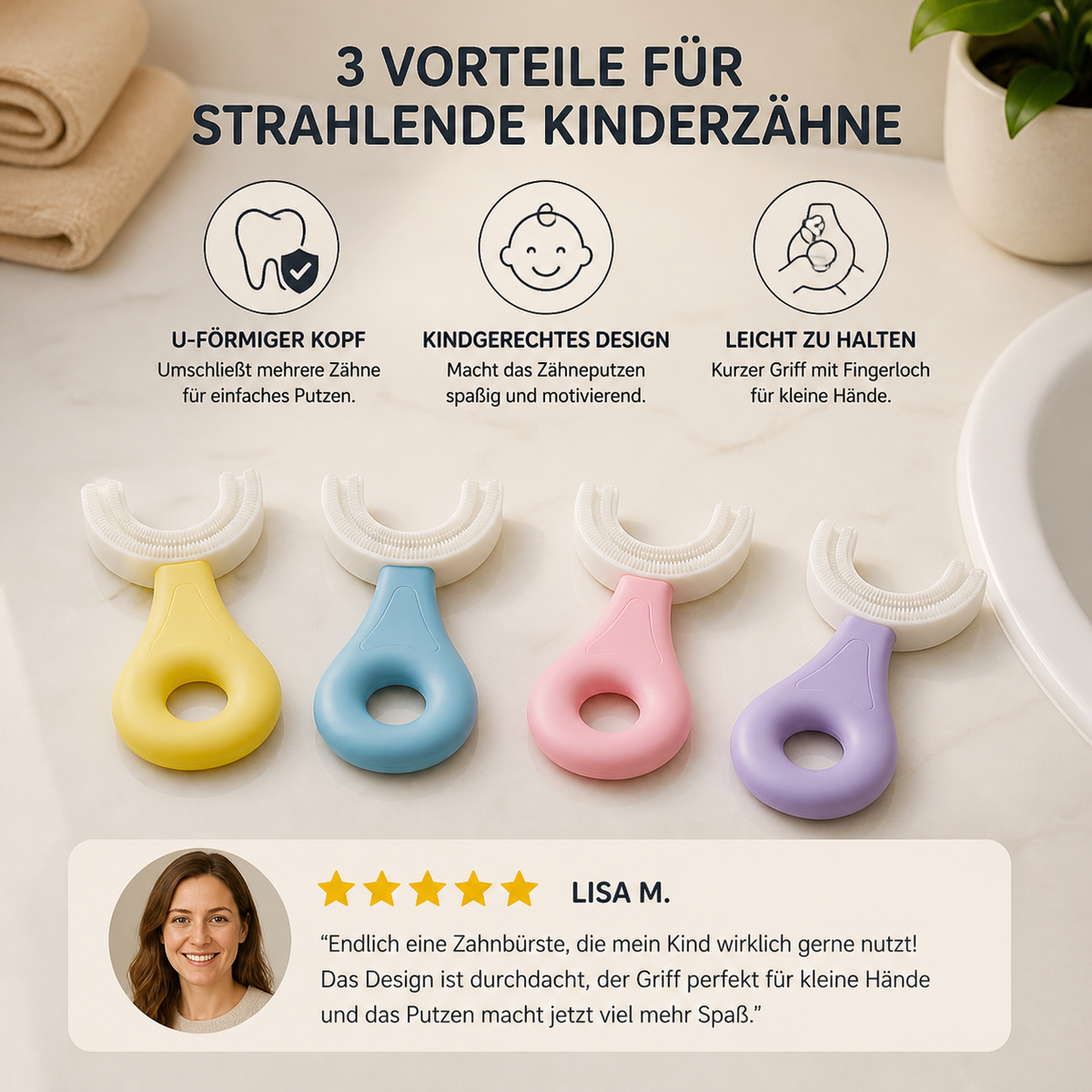 U-förmige Zahnbürste für Kinder