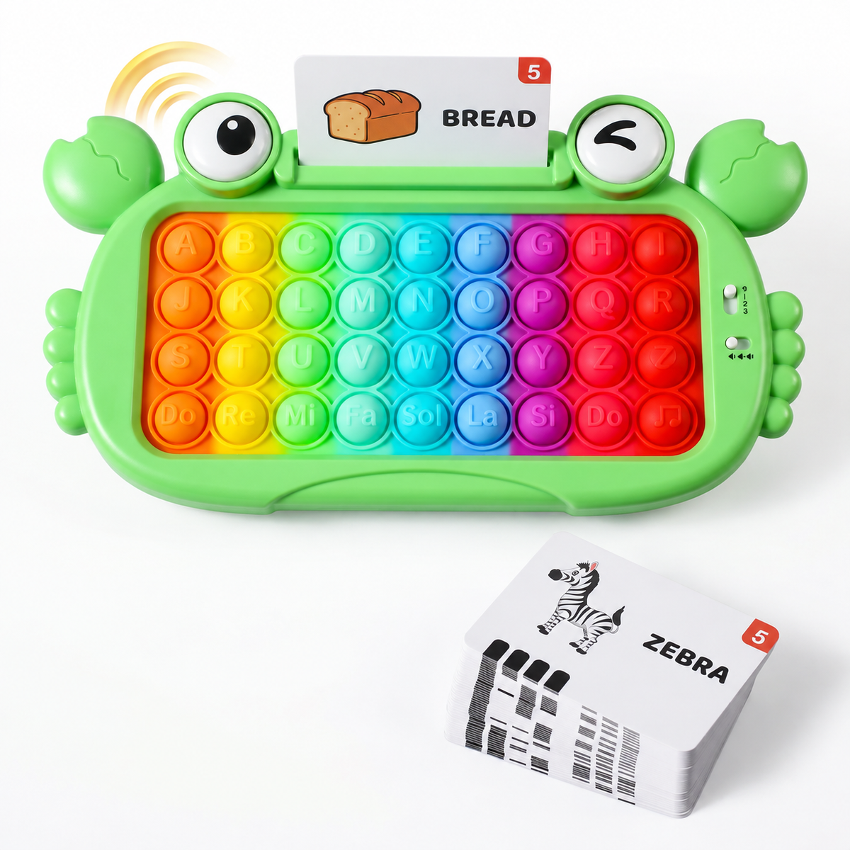Interaktives sprechendes Lernkarten-Tablet mit Pop-It-Tastatur, Buchstabier- & Phonetikspielen