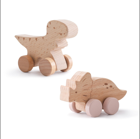 Montessori-Holzzug in Pastellfarben