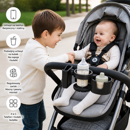 3-in-1 Kinderwagen-Getränke- & Handyhalter
