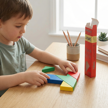 Holz-Tangram-Puzzle – Montessori-Geometrie-Lernspielzeug für Kinder