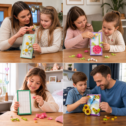 DIY-3D-Naturrahmen-Bausteinset – Blumen & Insekten