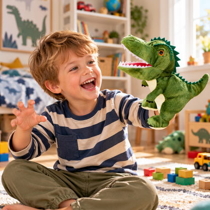 Lustige Dinosaurier-Plüsch-Handpuppe