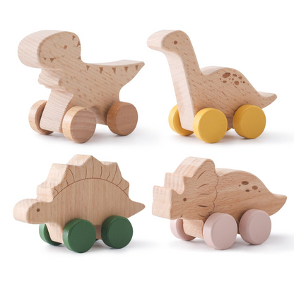Montessori-Holzzug in Pastellfarben