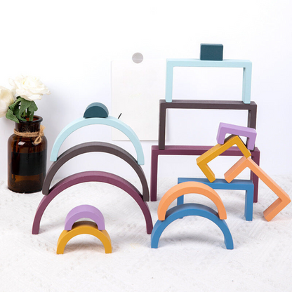 Montessori-Bunte Holzbausteine